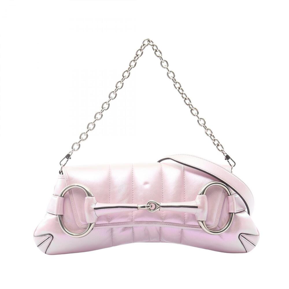 Gucci Horsebit Top Handle Bag Leather Pink
